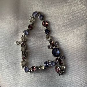 Givenchy purple/pink stoned silver bracelet